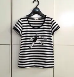 美品 ピッコーネ Tシャツ ボーダー スパンコール 刺繍