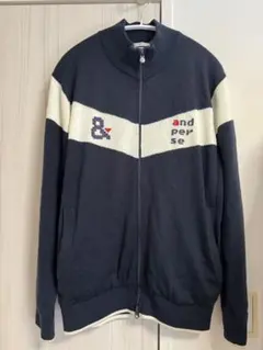 and per seジッパー付きニットMサイズ（ネイビー）