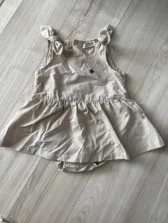 POLO Baby ベージュ ロンパース 刺繍 バースデイ ワンピース