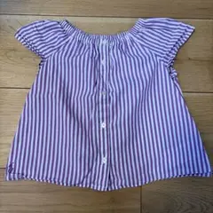 ラルフ・ローレン 紫白ストライプシャツ 95cm