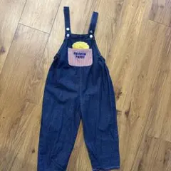 【美品】ポテト刺繍 デニムサロペット 120 オーバーオール 衣装 お遊戯会