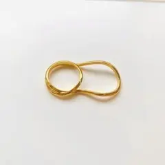 リング 指輪 ダブルフィンガーリング 変形リング ゴールドリング R05