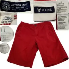 1374 アメリカンイーグル ハーフパンツ 赤 US28/M相当 アメカジ