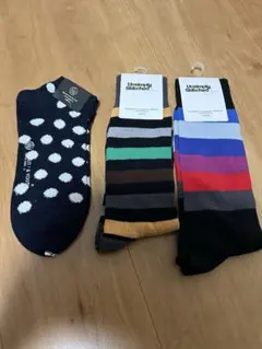 3点セット ユナイテッドアローズ 水玉 ストライプソックスセット B&Y