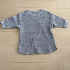 UNIQLO キッズ ワッフルTシャツ 130サイズ グレーのサムネイル