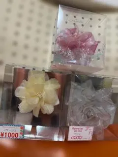 花デザイン コサージュ 3点セット