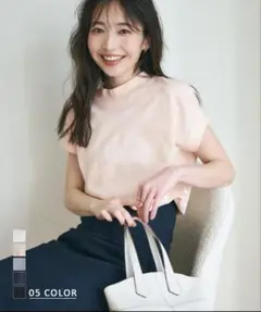 ベースメントオンライン　ベビーウェイトフレンチスリーブTシャツ アイスピンク