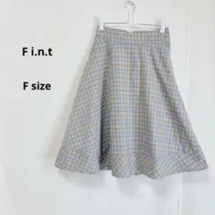 F i.n.t ファント　フレアスカート　F ライトブルー　チェック柄のサムネイル