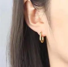 金 シルバーゴールド ☆人気☆ 高品質サージカルステンレス スクエアフープピアス