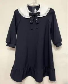 フリル襟　ネイビー　フォーマルワンピース　120cm