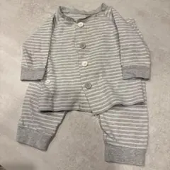 無印良品・グレーと白のストライプパジャマ 80-90cm