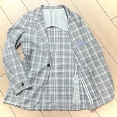 極美品★マッキントッシュ リネン テーラード ジャケット チェック M A891