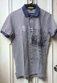 ラルフローレン アートペイント半袖鹿の子ポロシャツ S→M RUGBY スカル