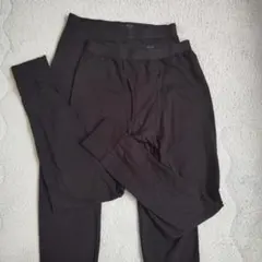 ユニクロ　極暖　ヒートテックコットンタイツ（前開）M 黒 2点セット