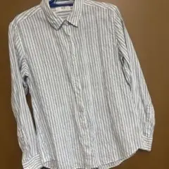 UNIQLO ストライプ 長袖シャツ ブルー M