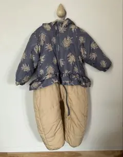 90サイズ　tete a tete ミモザ/ブルーグレー　スキーウェア