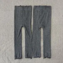 西松屋 リブタイツ 10分丈 グレー 85cm 2点セット