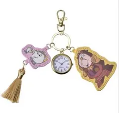 Disney 美女と野獣 時計付きキーホルダーコグスワース＆ポット夫人とチップ