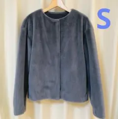 Sサイズ　スムースヤーンフリースノーカラージャケット　ユニクロ　ノーカラー