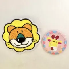 たべっ子どうぶつ ピンバッジ 2種セット らいおん きりん バラ売り可のサムネイル