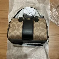 ミニ ローアン クロスボディ・シグネチャー キャンバス・ストライプ