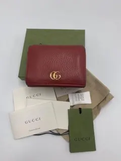 グッチ GUCCI レザー二つ折り財布 GGマーモント ミニ財布 P55