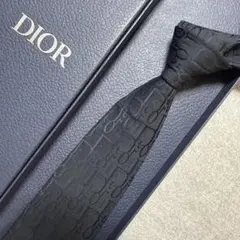 クリスチャンディオール　ネクタイ　紺　トロッター柄