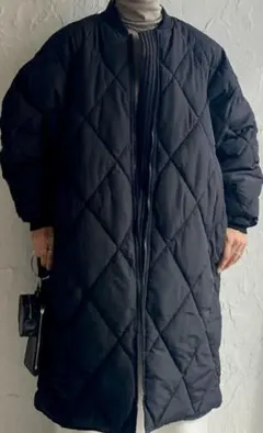 最終値下げ 新品She's Closet中綿ロング丈ノーカラーキルティングコート