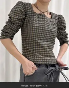アメリヴィンテージ　CHECK PUFF SLEEVE TOPのサムネイル