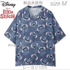 最終1点 新品未使用 M スティッチ アロハシャツ ユニセックス 総柄 かりゆしのサムネイル