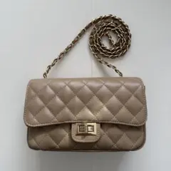 ベージュ キルティング ショルダーバッグ Maison Vincent