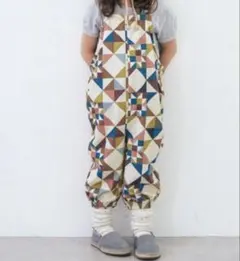 しまむら ミコリッド ソフトチーズ パッチワークサロペット 新品 90 パンツ