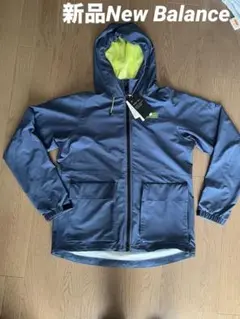 新品New Balance フード付きナイロンジャケット サイズ5 ネイビー