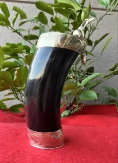マテ茶カップ ボンビーリャセット グァンパ 牛角 部分的シルバー