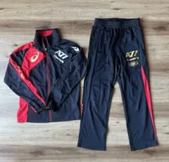 ASICS アシックス ジャージセット 黒/赤　Sサイズ