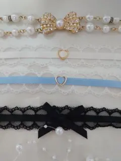 パールリボンチョーカーセット