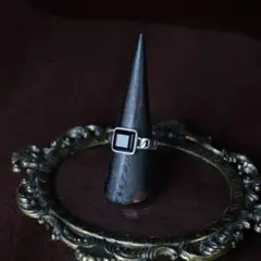 シルバー925 silver スクエアオニキスリング/軽研磨仕上げ/18号