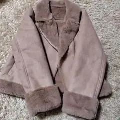 ピンクベージュ ファージャケットMサイズ