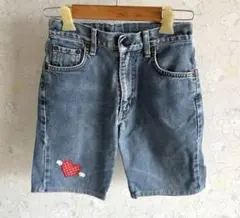 #EDWIN デニムショートパンツ ハート半ズボン 140cm ブルー ジーンズ