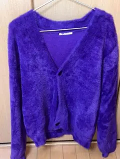ZARA 紫　モヘアカーディガン