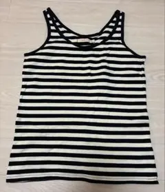 白黒ストライプ タンクトップ Lサイズ - メルカリ