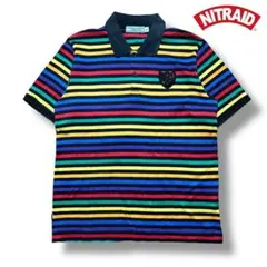 NITRAID マルチボーダー ポロシャツ レインボー配色 Lのサムネイル