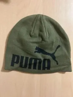 【ビーニー】PUMA プーマ ニット帽 ビーニー カーキ ロゴ入りのサムネイル