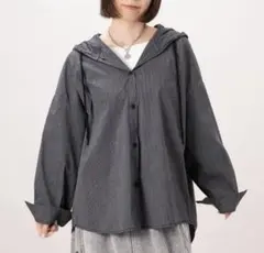 mizuiro ind スキッパーワイドブラウス ネイビー ミズイロインド 