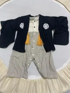 【お食い初め等】和柄デザイン　ベビー　男児　袴ロンパース　70
