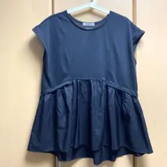 値下【美品】ショコラフィネローブ　フレアトップス　FREEサイズ　黒　チュニックのサムネイル