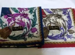 CELINE 花柄 ハンカチ 2点セット