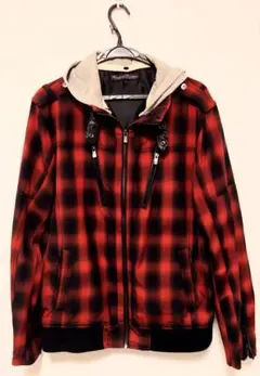 【Bareback Realdress】赤黒チェック フードジャケット LLのサムネイル