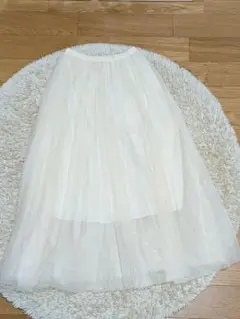 グレイル白色チュールロングスカートМサイズ
