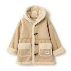 ムートンコート ダッフルコート ボアコート フード付き ベージュ